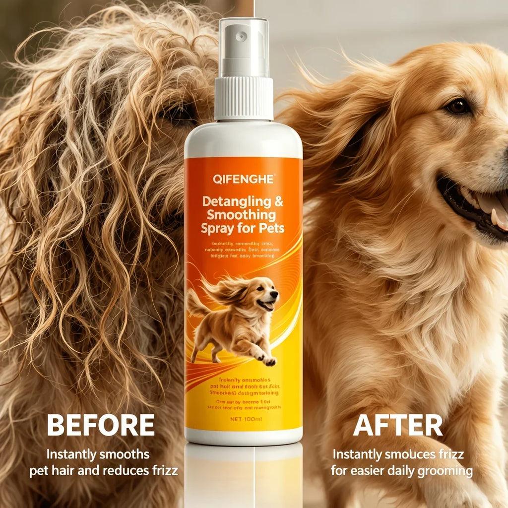 Pet Grooming Combo: Detangling Spray & Lint Roller for Dogs & Cats