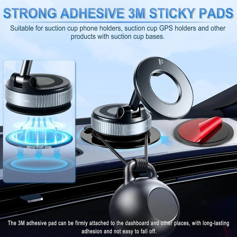Universal Self-Adhesive Suction Cup Base for Car Dashboard Mounts
