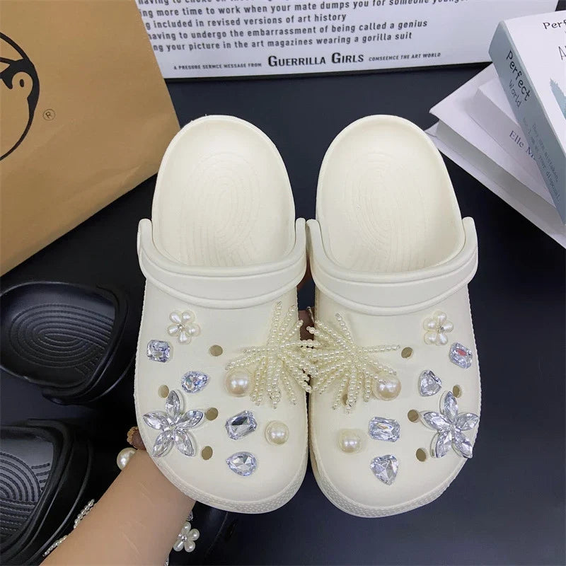 Fashionable Shoe Accessory Made Metal Chain Clasp Removable Suitable