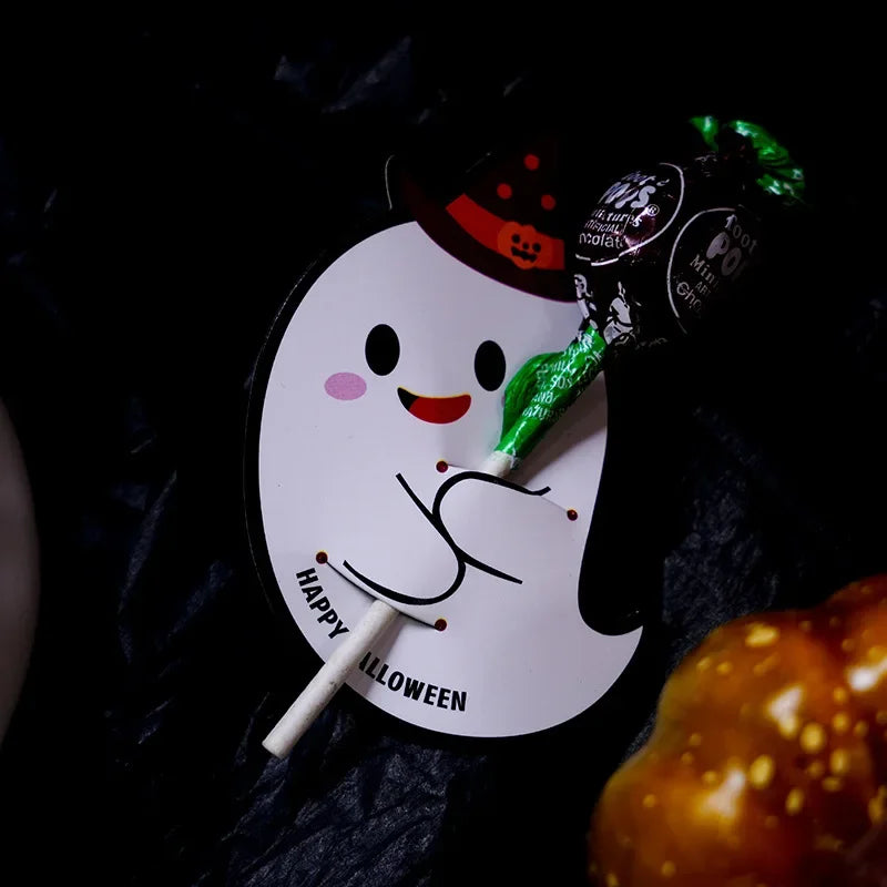 Halloween Candy Package Card Ghost Pumpkin Lollipop Holder Cards Kids