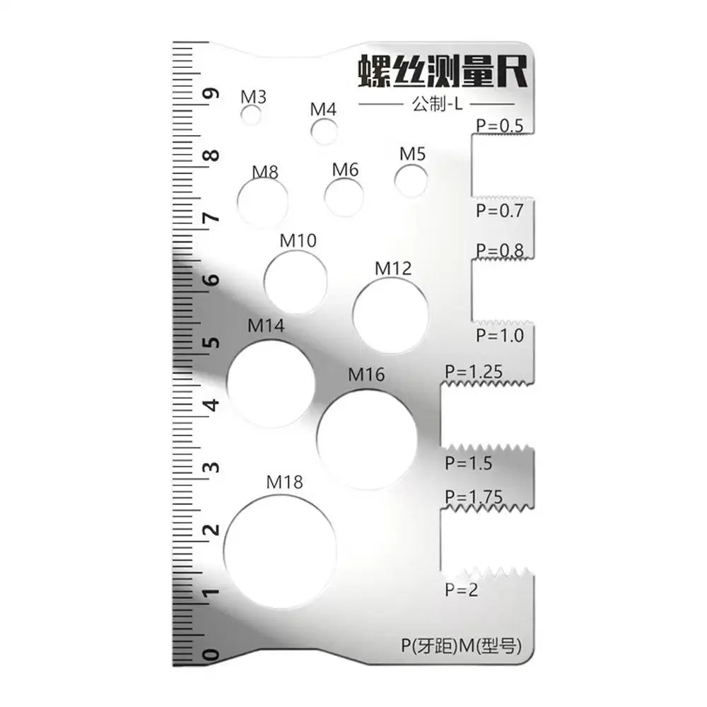 Bolt Thread Checker Measurement Tool Screw Anti-slip Portable
