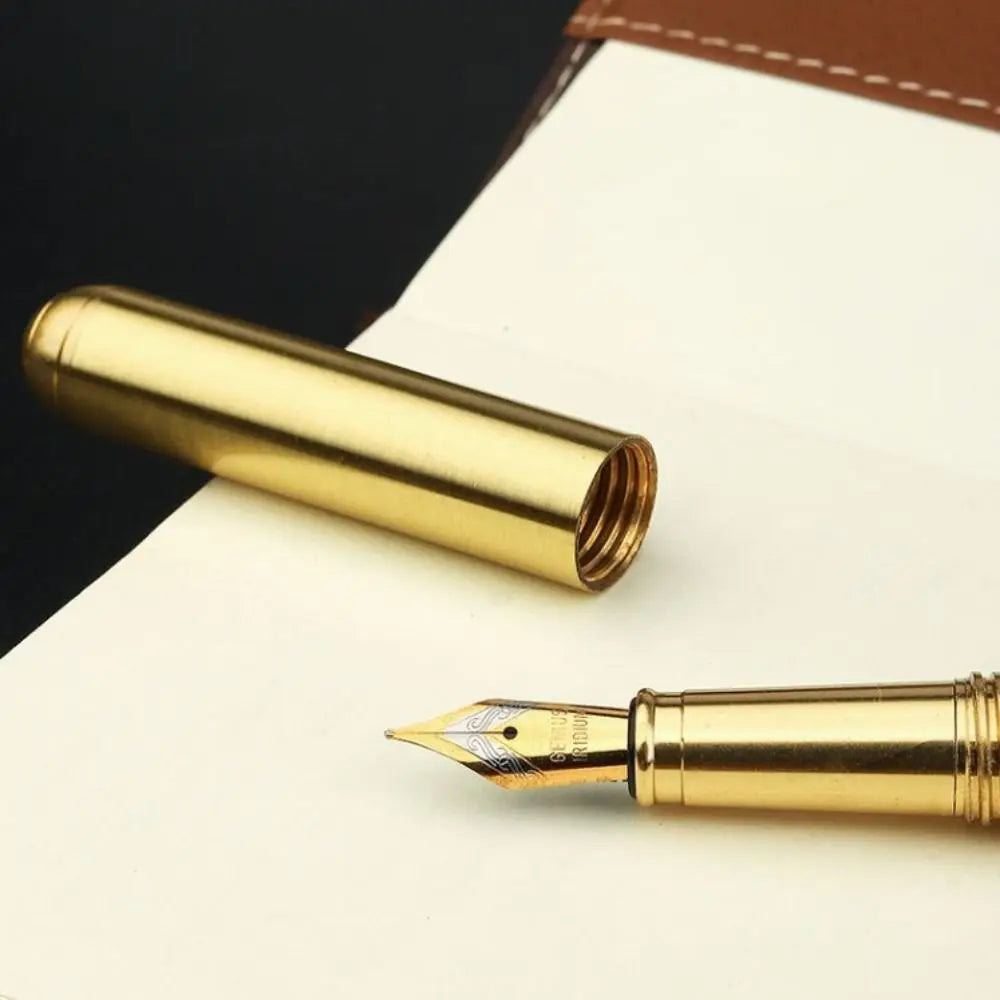Wood & Brass Fountain Pen – 0.7mm Calligraphy Signature Pen