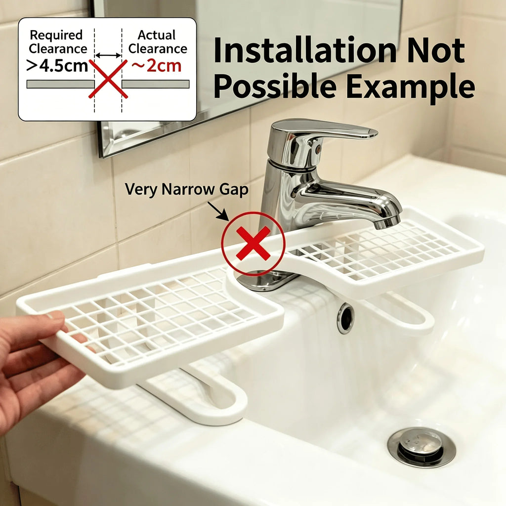 Bathroom Sink Faucet Organizer Rack | Mesh Drainage Tray
