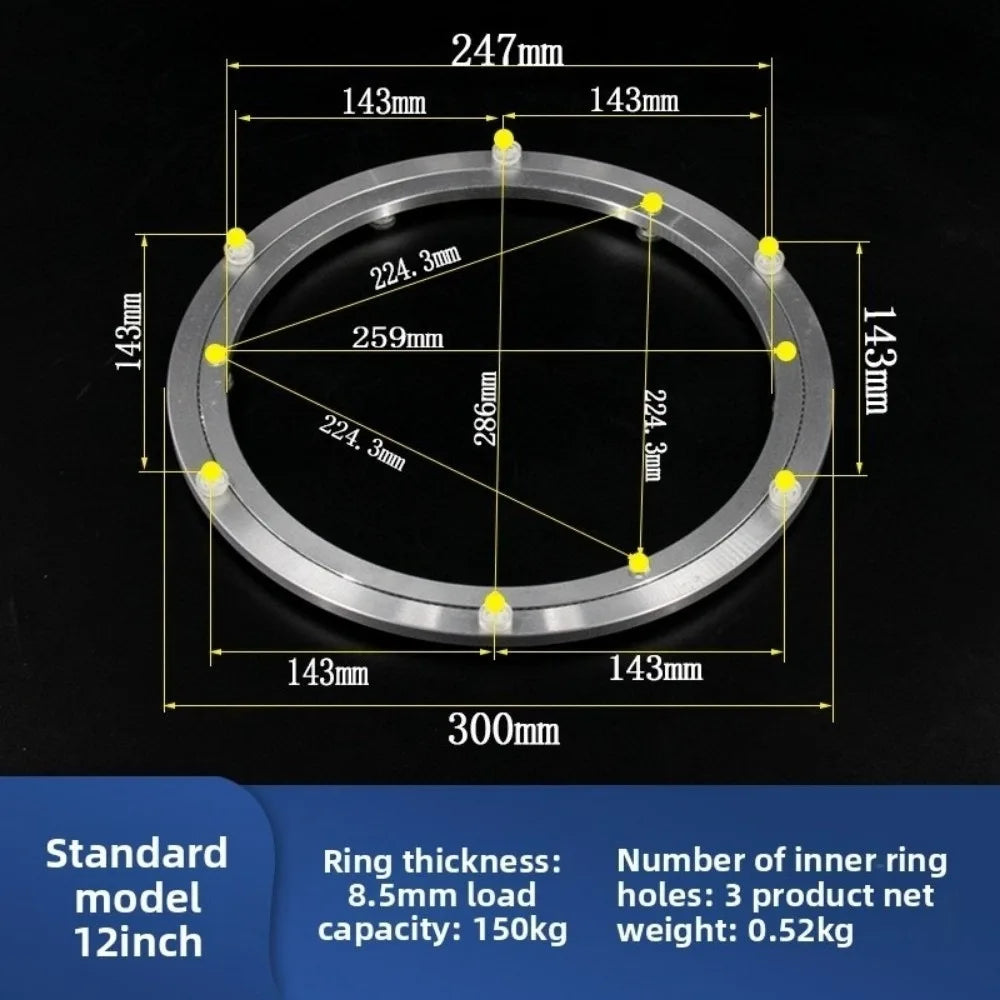 Rotating Bearing Turntable Round Heavy Duty Plate Base Rust Resistant
