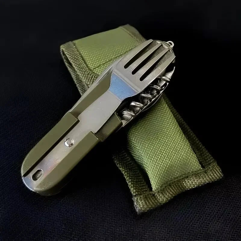 Folding Camping Utensils Set – Stainless Steel Fork Spoon Knife