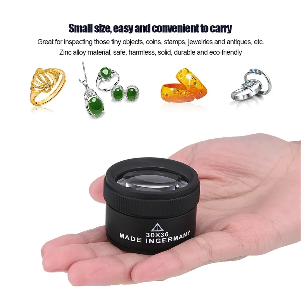 30x Pocket Magnifying Glass – Jewelry, Coins, Stamps & Watches