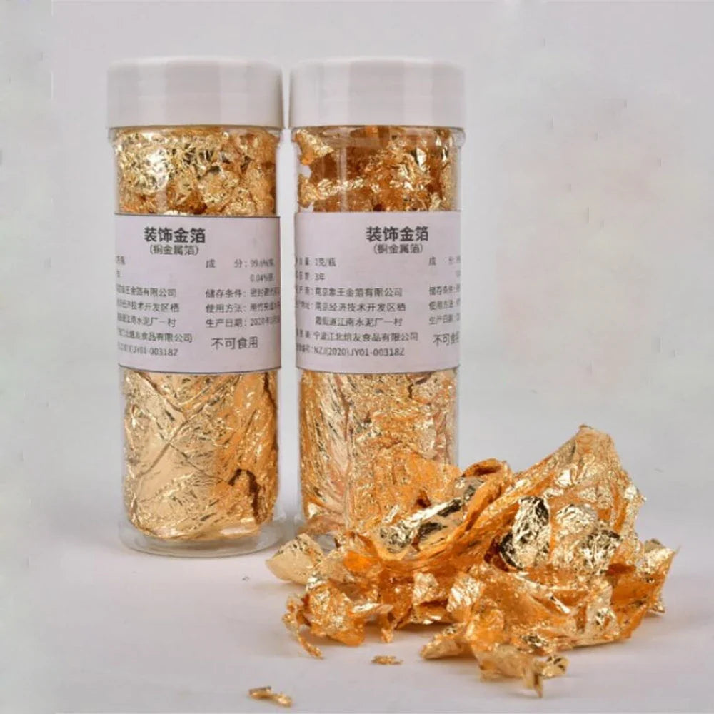 Imitation Gold Silver Copper Foil Flakes – Nail Art & Gilding