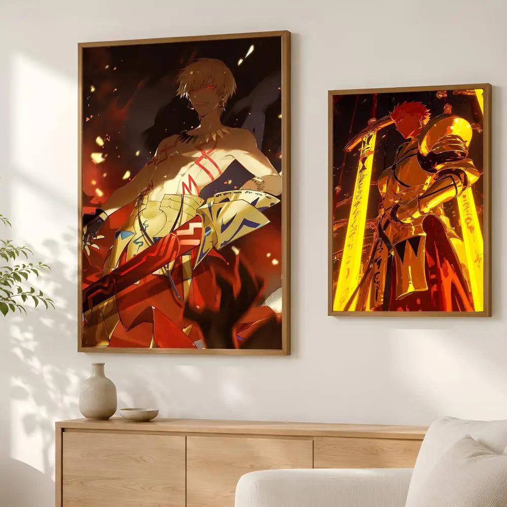 Anime Gilgamesh Self-Stick HD Wall Art Poster | Waterproof Decor