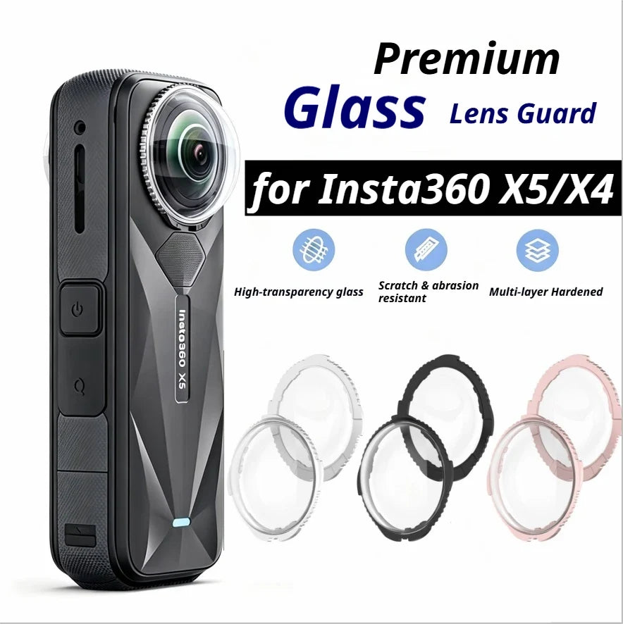 Rotating Glass Lens Protector Caps for Insta360 X5 / X4