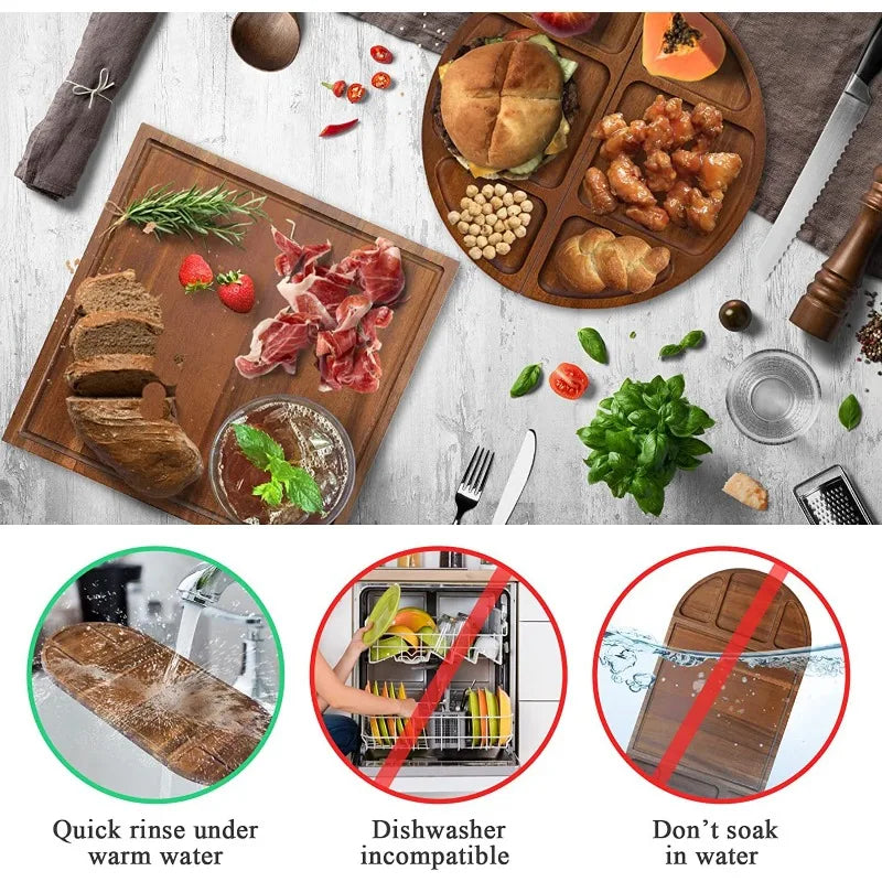 Large Semi-Circular Wood Chopping Board & Serving Tray 33×66cm