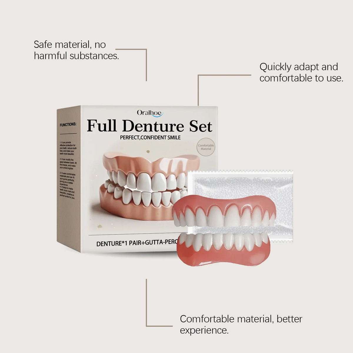 Silicone Denture Reliner Set – Upper & Lower Custom Fit Kit