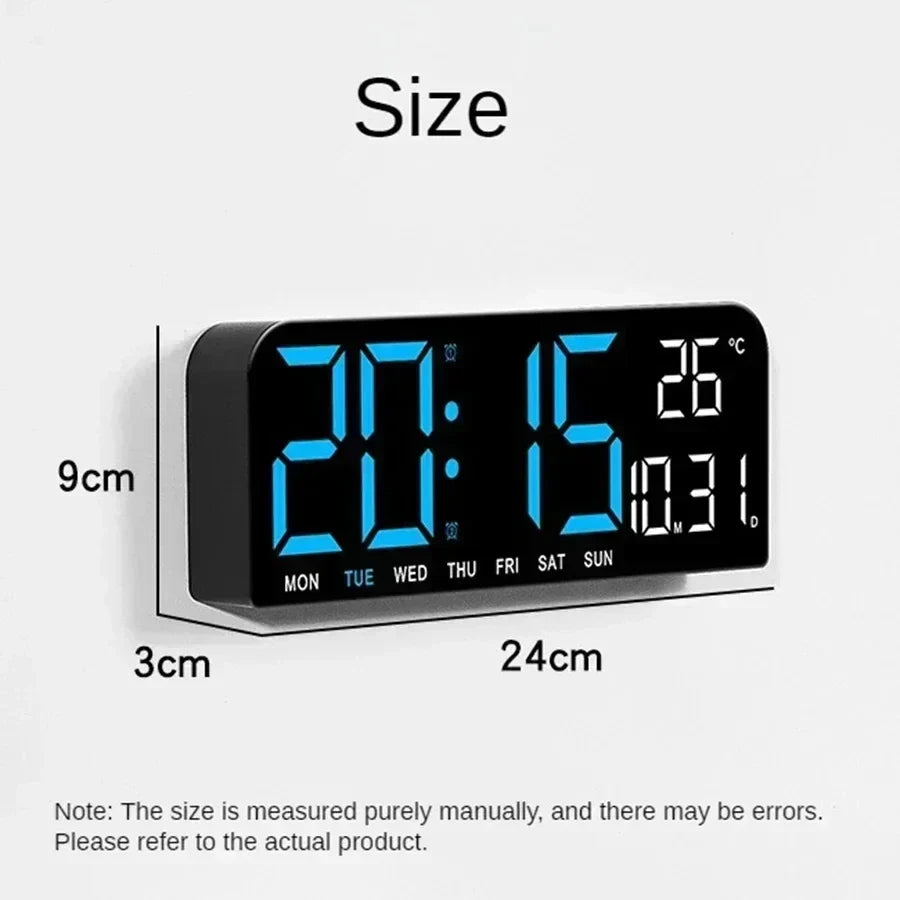 Large LED Digital Clock – Dual Alarm, Temperature & Date