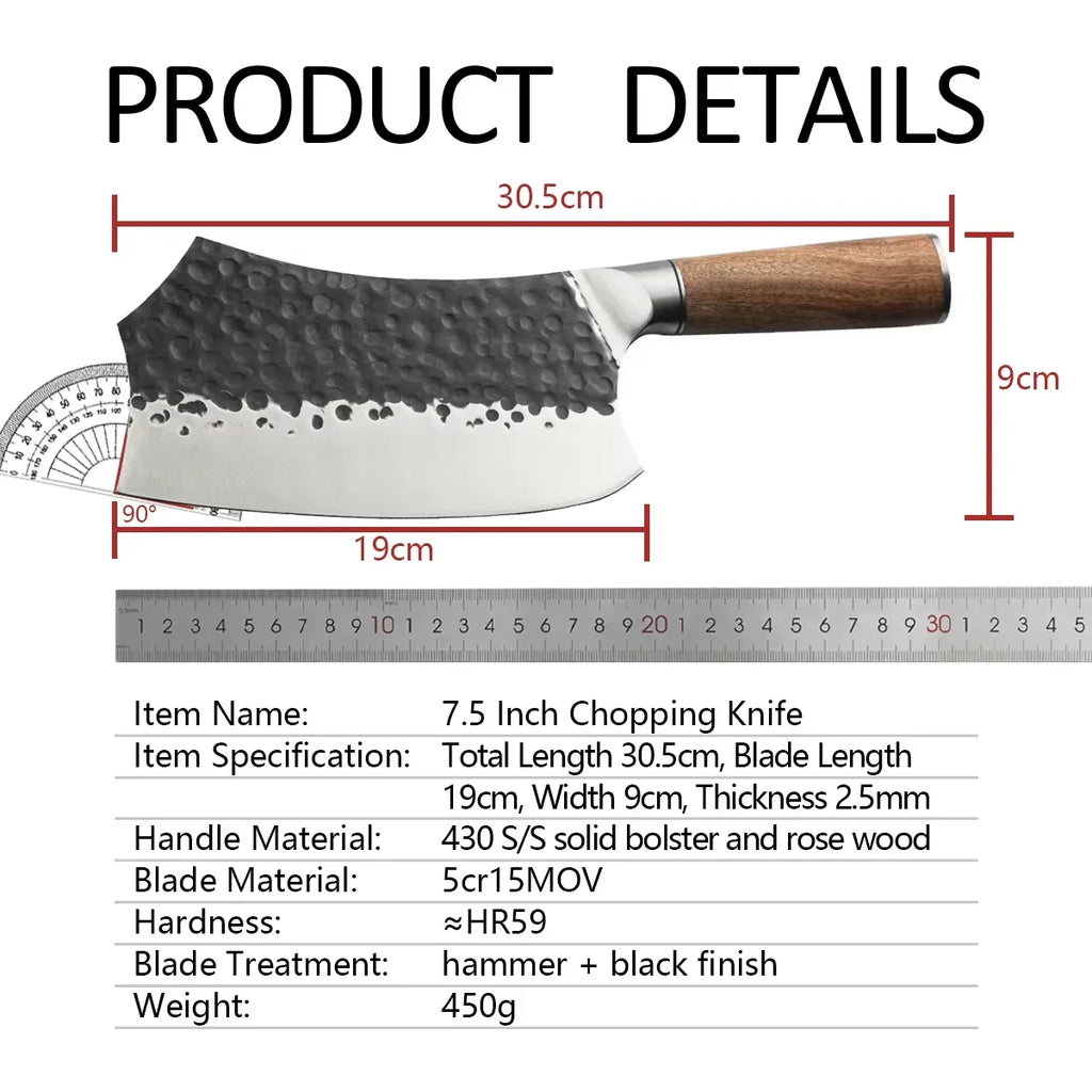 Chinese Forged Chef Knife 5Cr15MoV Steel Cleaver & Boning Knife