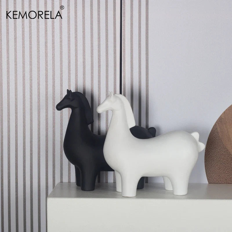 Nordic Ceramic Horse Ornament | Home & Office Decor Gift