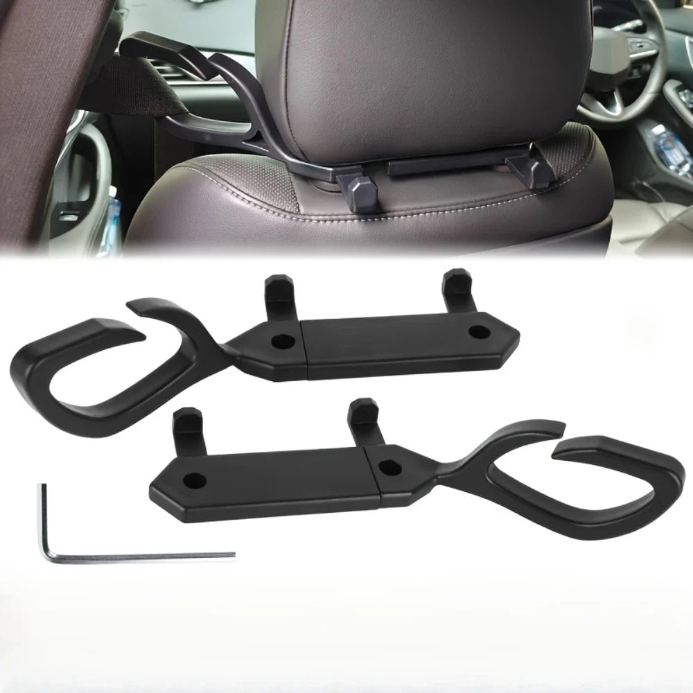 Universal Car Seat Belt Guide & Headrest Hook Organizer