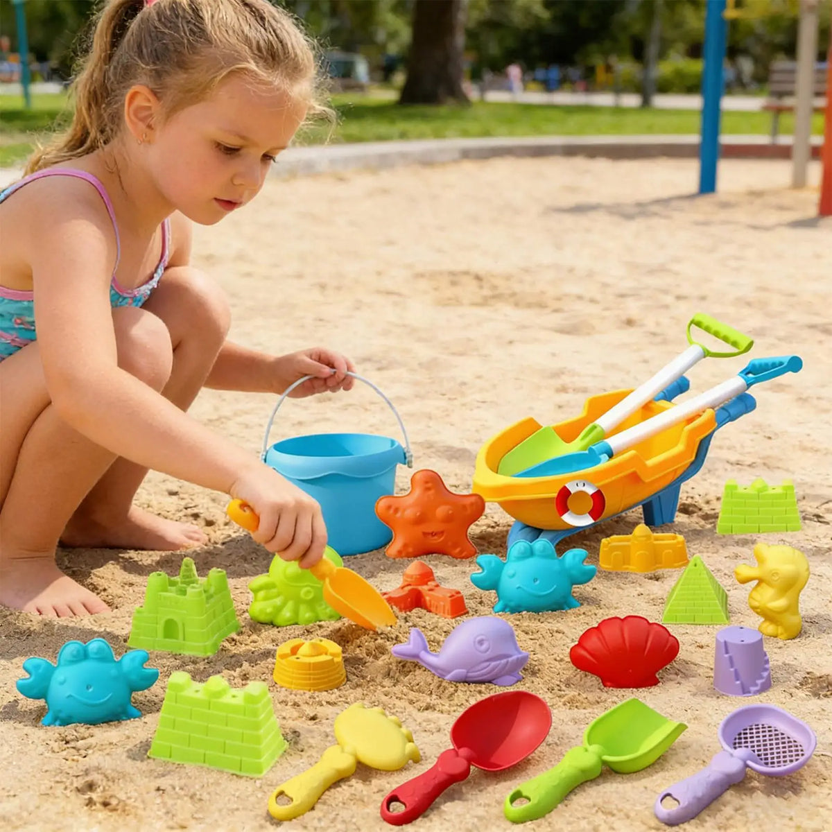 19-Piece Kids Beach Sand Toys Set – Outdoor Playset