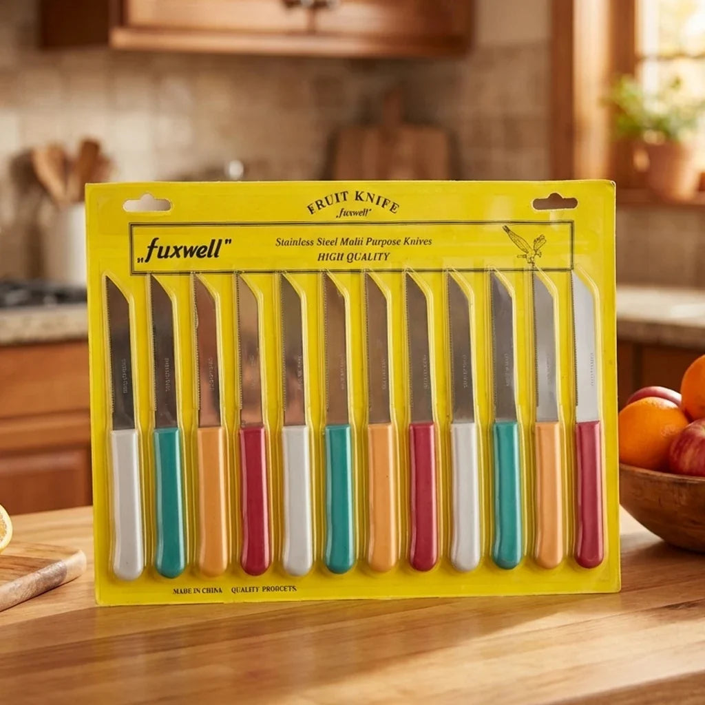 12-Piece Stainless Steel Kitchen Knife Set – Serrated & Paring
