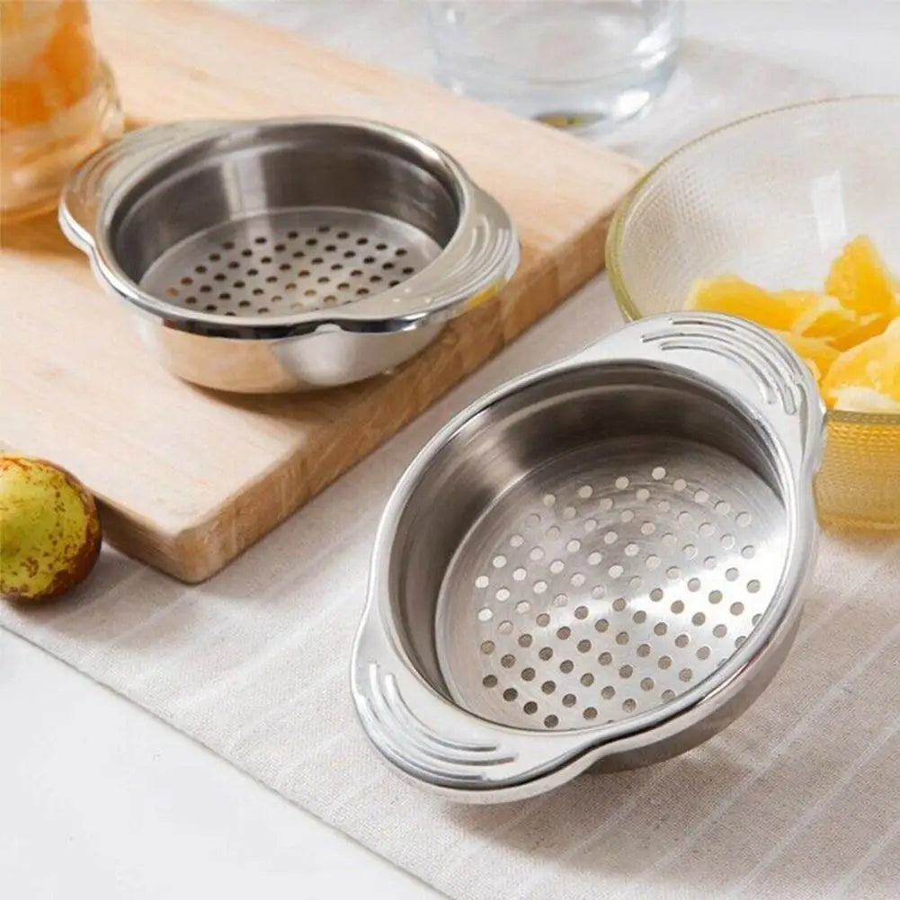 Stainless Steel Food Can Strainer Sieve Tuna Press Lids Oil Drainer