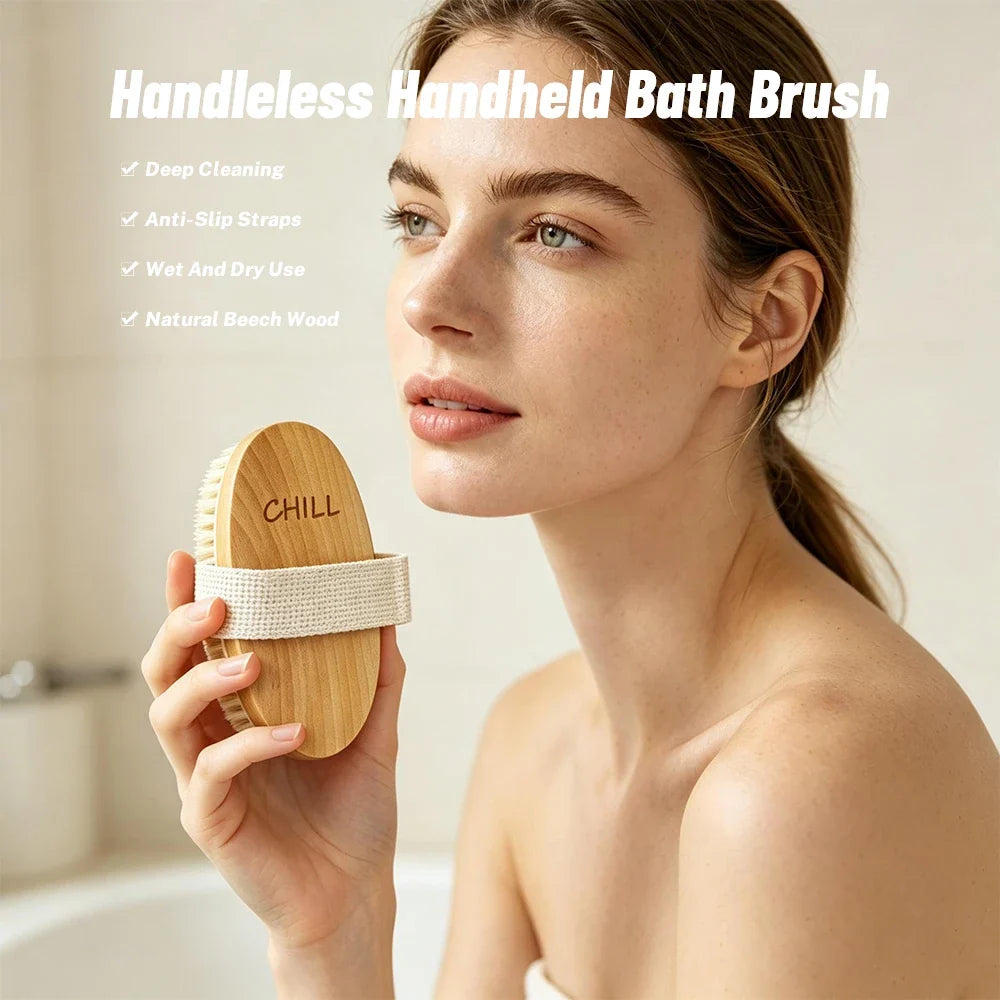 Boar Bristle Beard & Body Brush – Wooden Handle Men's Grooming