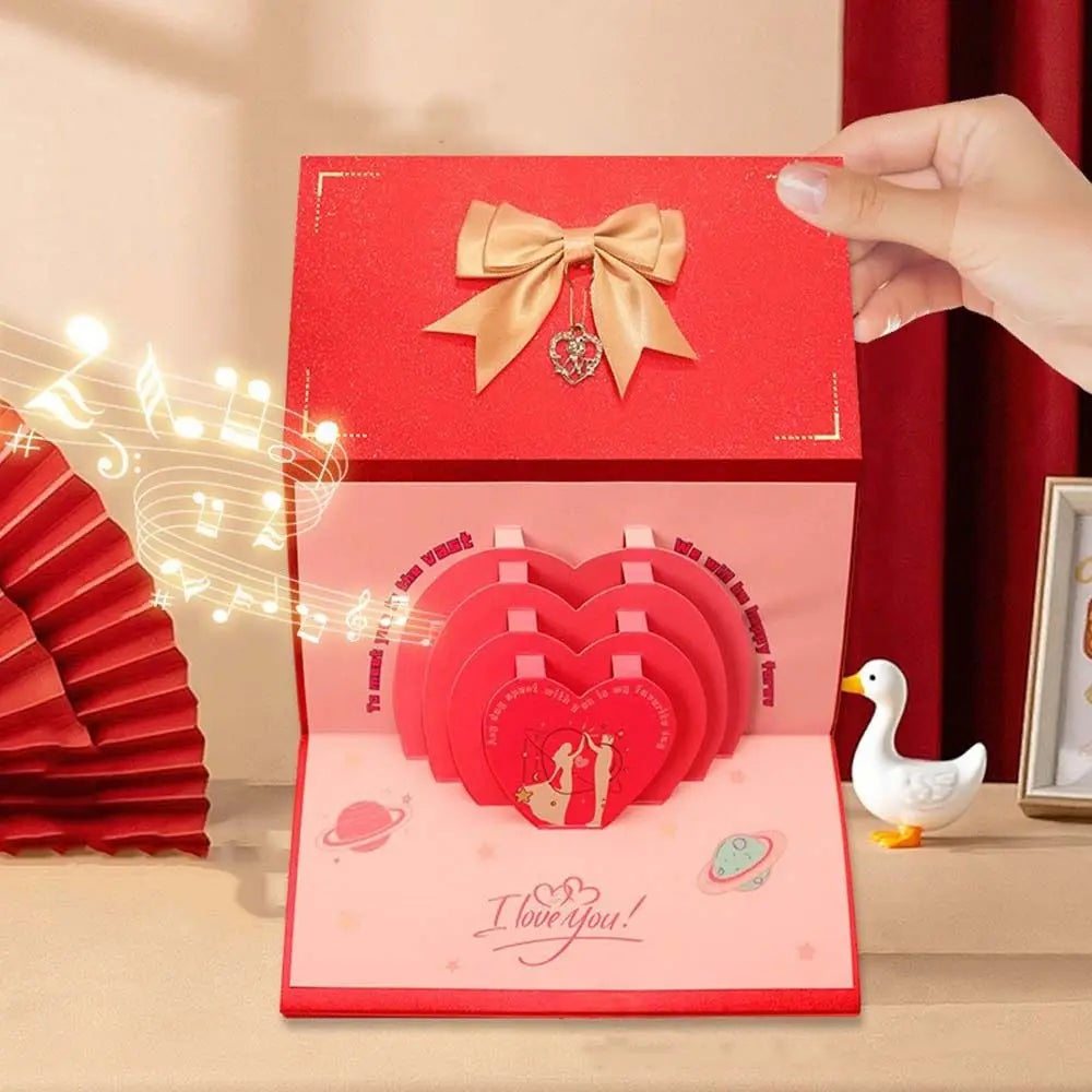 6 10 Slots Birthday Red Envelope Wish Lucky 3D Folding Cake Greeting