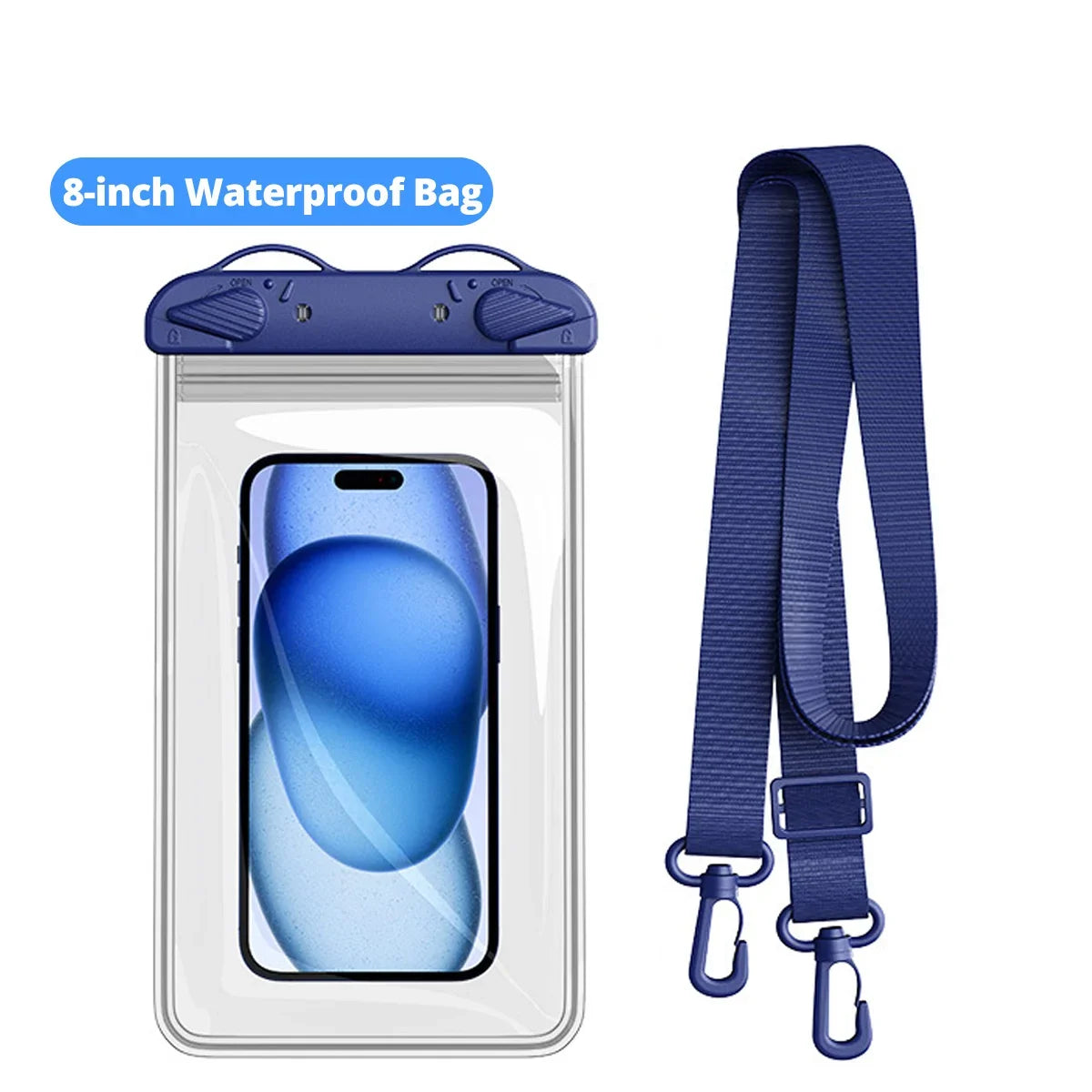 GUUGEI IPX8 Waterproof Phone Pouch – 8" Dry Bag & Lanyard