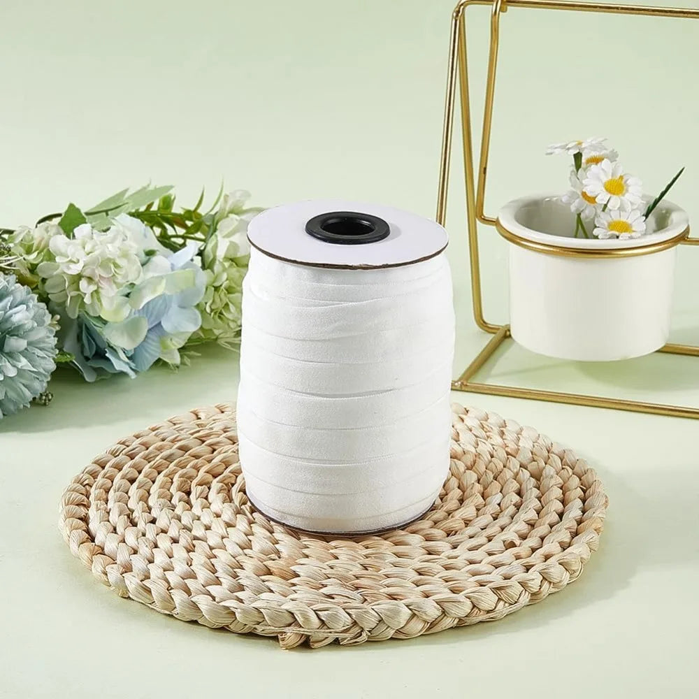 Polyester Elastic Band 11mm x 36 Yards White Sewing Ribbon Roll