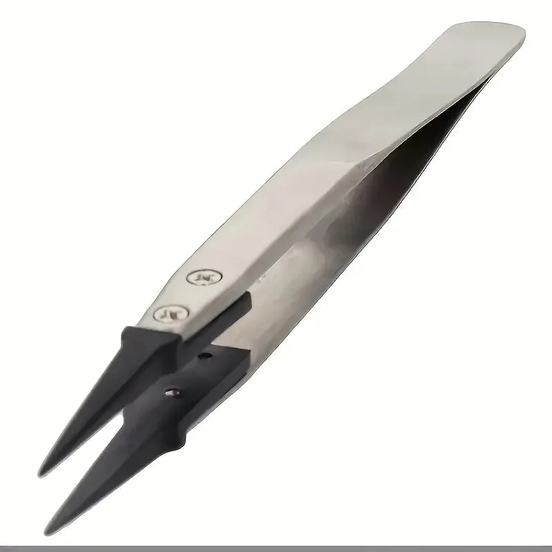 ESD-Safe Precision Tweezers | Anti-Static Stainless Steel Tool