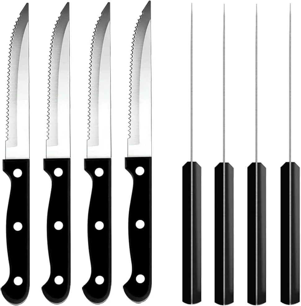 Serrated Stainless Steel Steak Knives Set – 4 to 16 Pieces