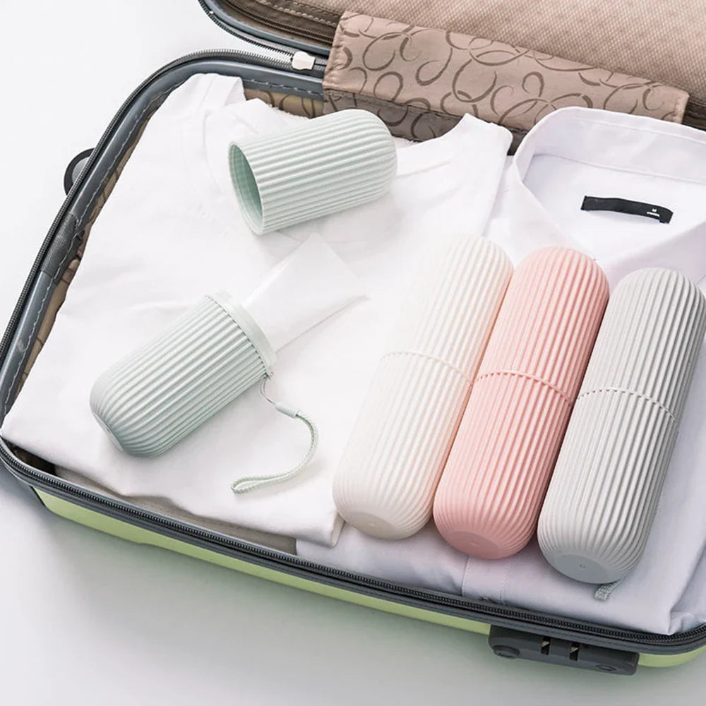 Portable Toothbrush & Toothpaste Travel Case Organizer