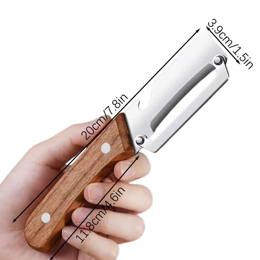 Stainless Steel Fruit & Vegetable Peeler | Wooden Handle