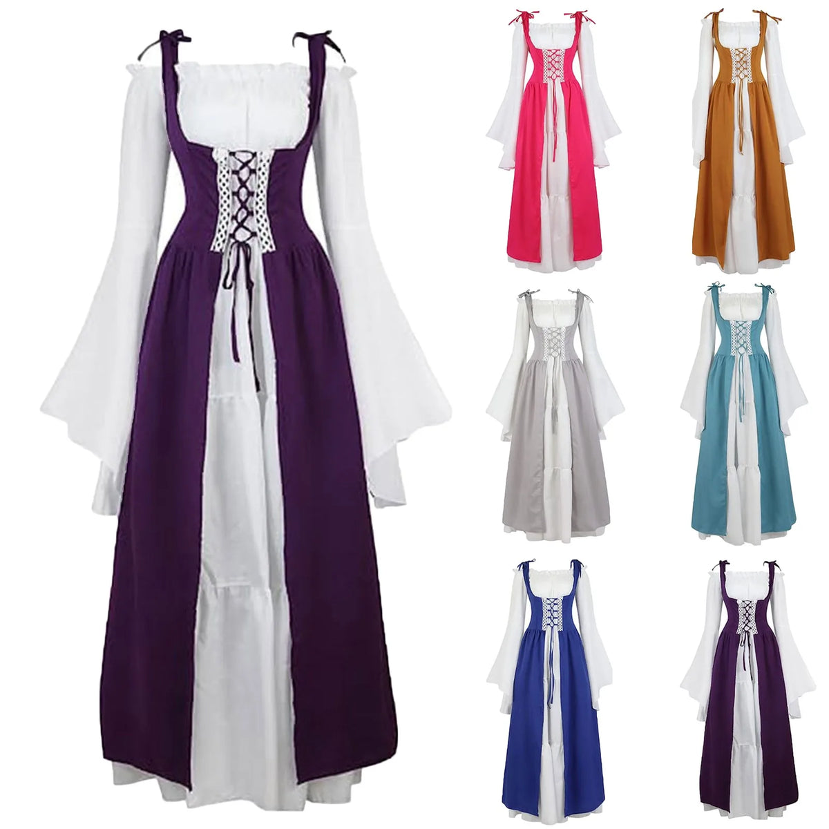 Women's Medieval Corset Lace-Up Dress | Halloween Cosplay