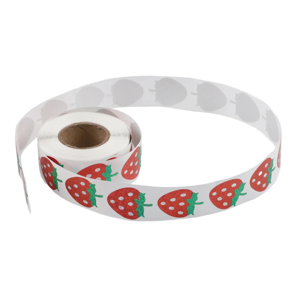 500 Holographic Strawberry Stickers Decorating Recipe Cards Meal