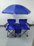 Folding Double Beach Chair with Umbrella – Portable Lounge