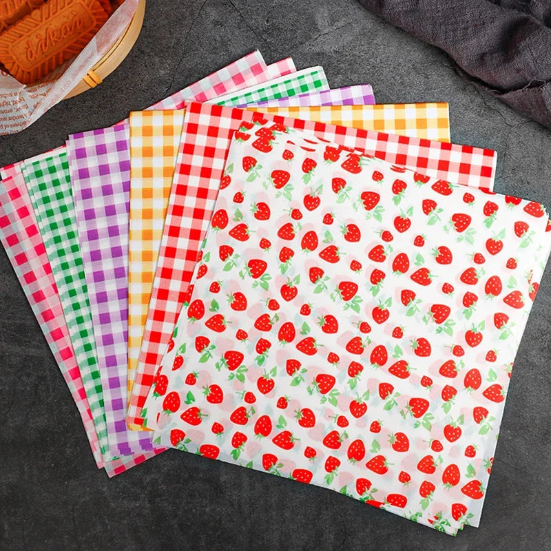 100 Pcs Greaseproof Paper Sheets – Food Wax Wrapping Liners