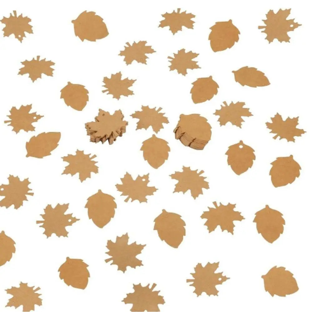 Kraft Paper Hang Tags Maple & Leaf Shape – 100 Blank Gift Labels