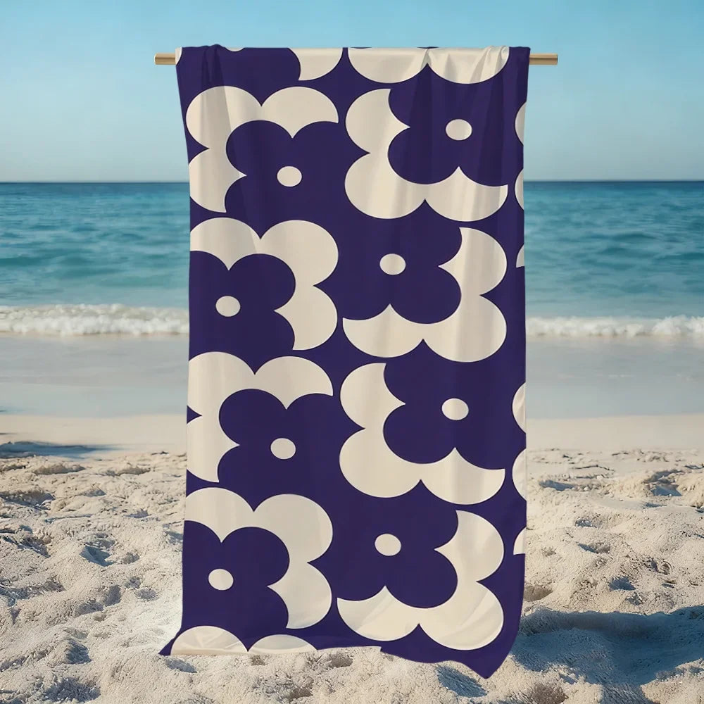 Flower Cartoon Quick-Dry Beach Towel | Pool, Gym & Travel
