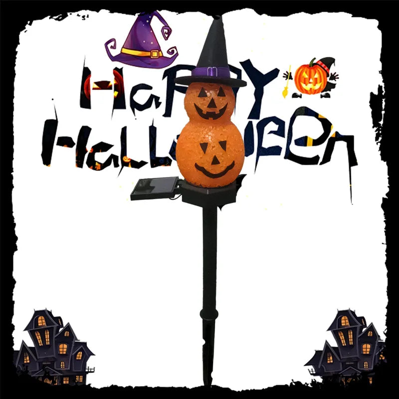 Solar-powered Halloween Pumpkin Land Plug-in Resin Lamp Festive