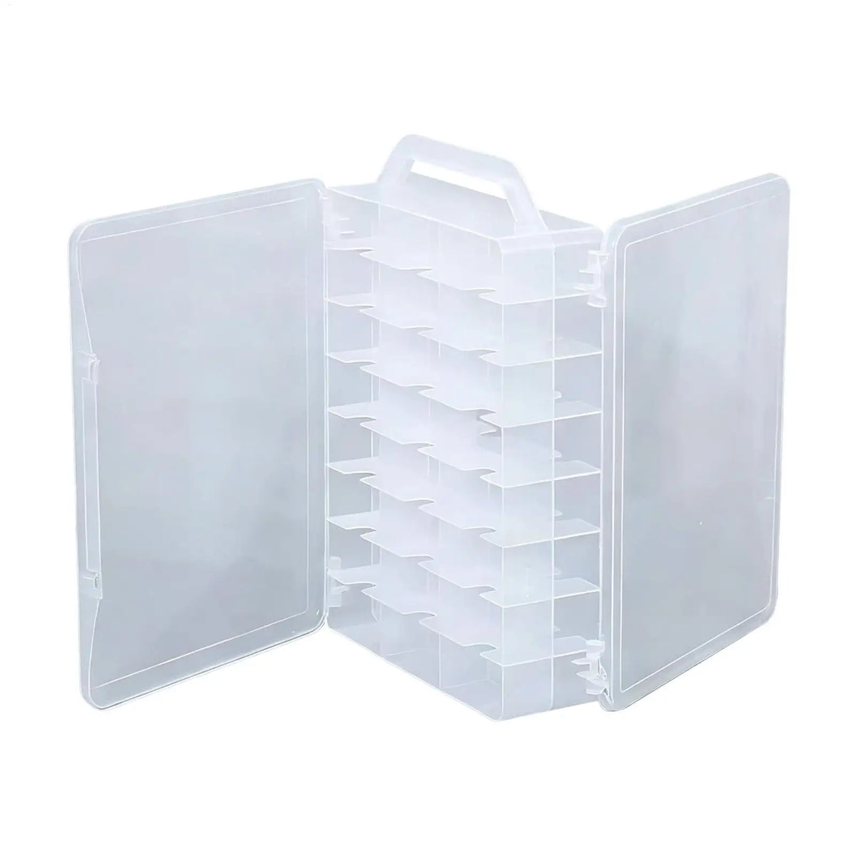 Clear Storage Boxes Double Sided Organizer Case Box Handle 46