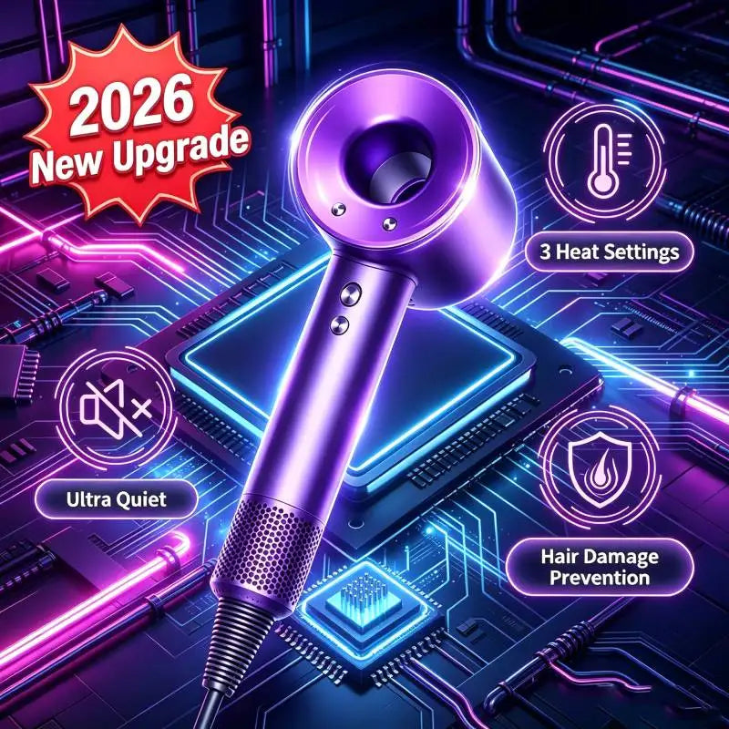 Bladeless Wall-Mount Negative Ion Hair Dryer 1600W Salon