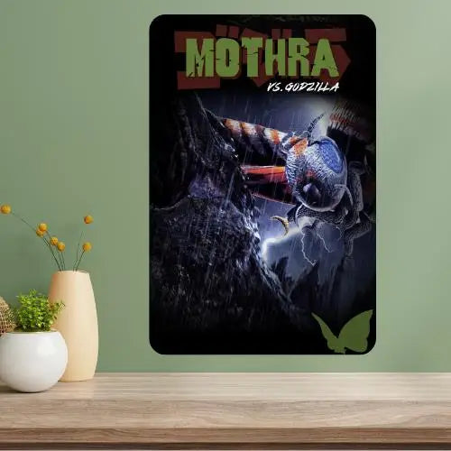Mothra vs Classic Movie Metal Poster Sign | Retro Wall Art
