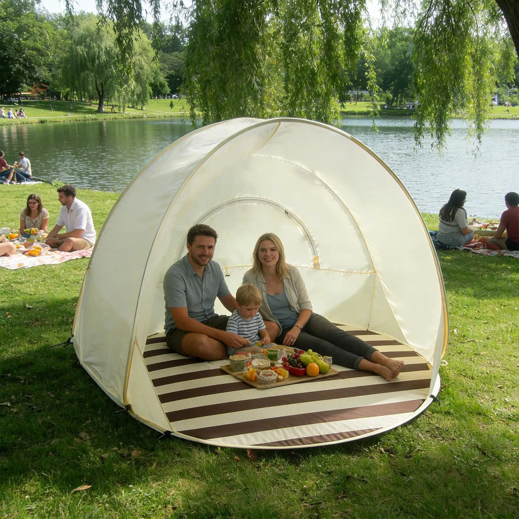 Beach Tent Sun Shelter UPF 50+ Pop-Up Canopy for 3–4 People