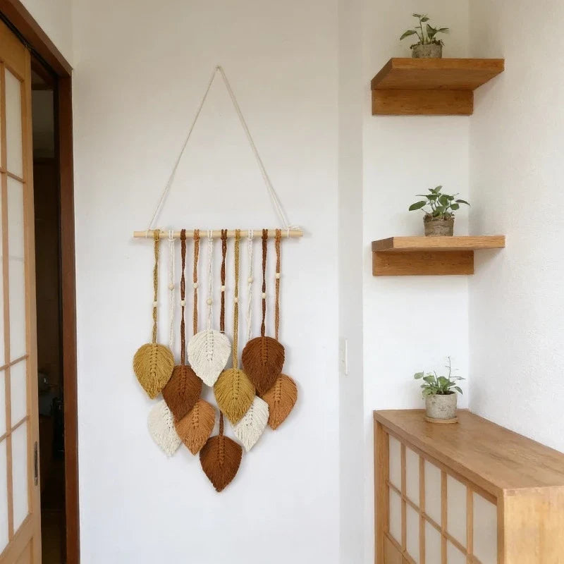 Macrame Leaf Garland Jungle Nursery Decor Green Theme Classroom Room