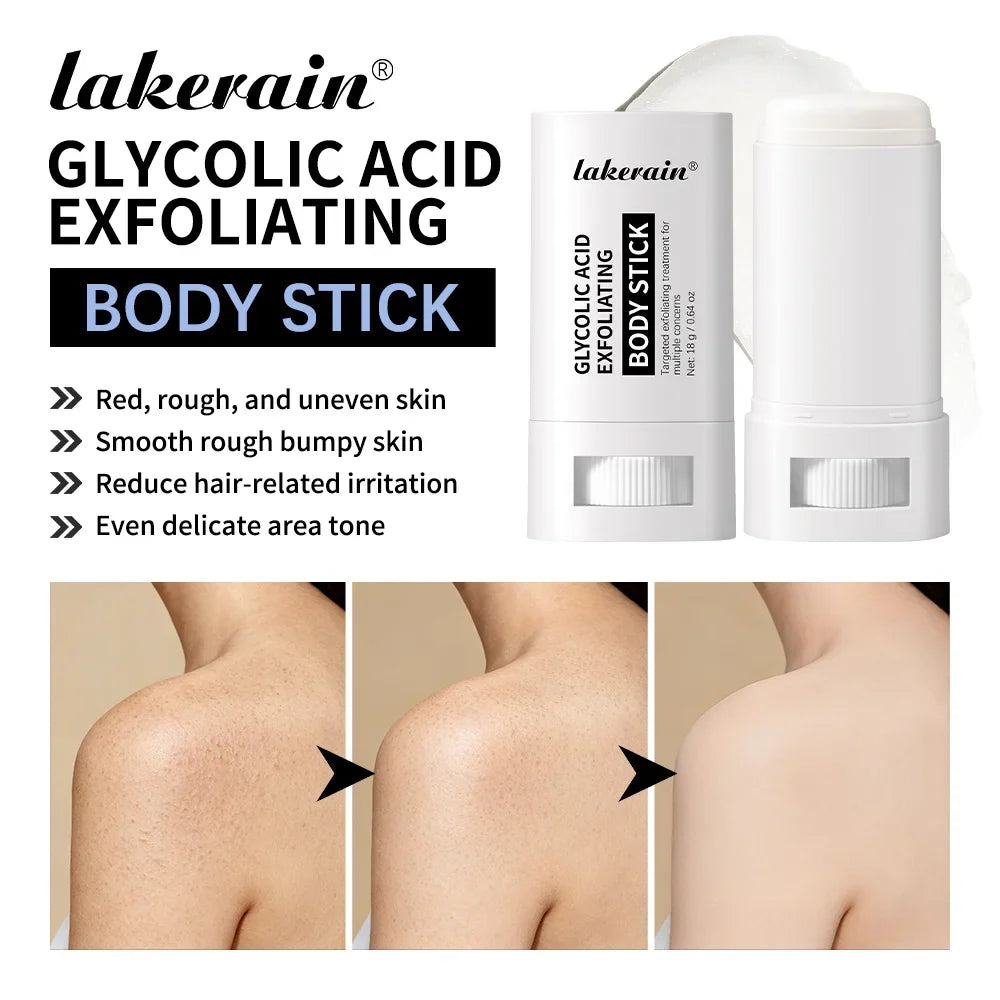 Lakerain Glycolic Acid Exfoliating Body Stick | Smooth & Moisturize