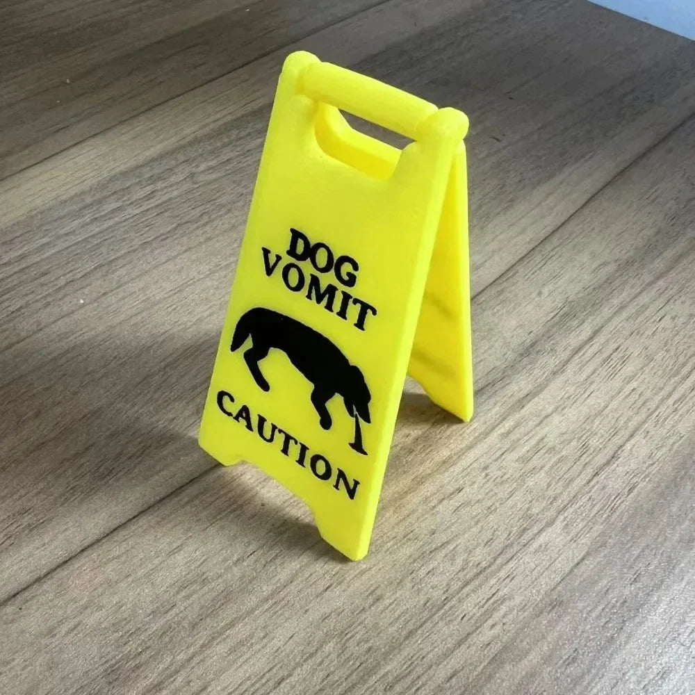 Funny Cat Vomiting Warning Sign – Novelty Pet Lover Gift