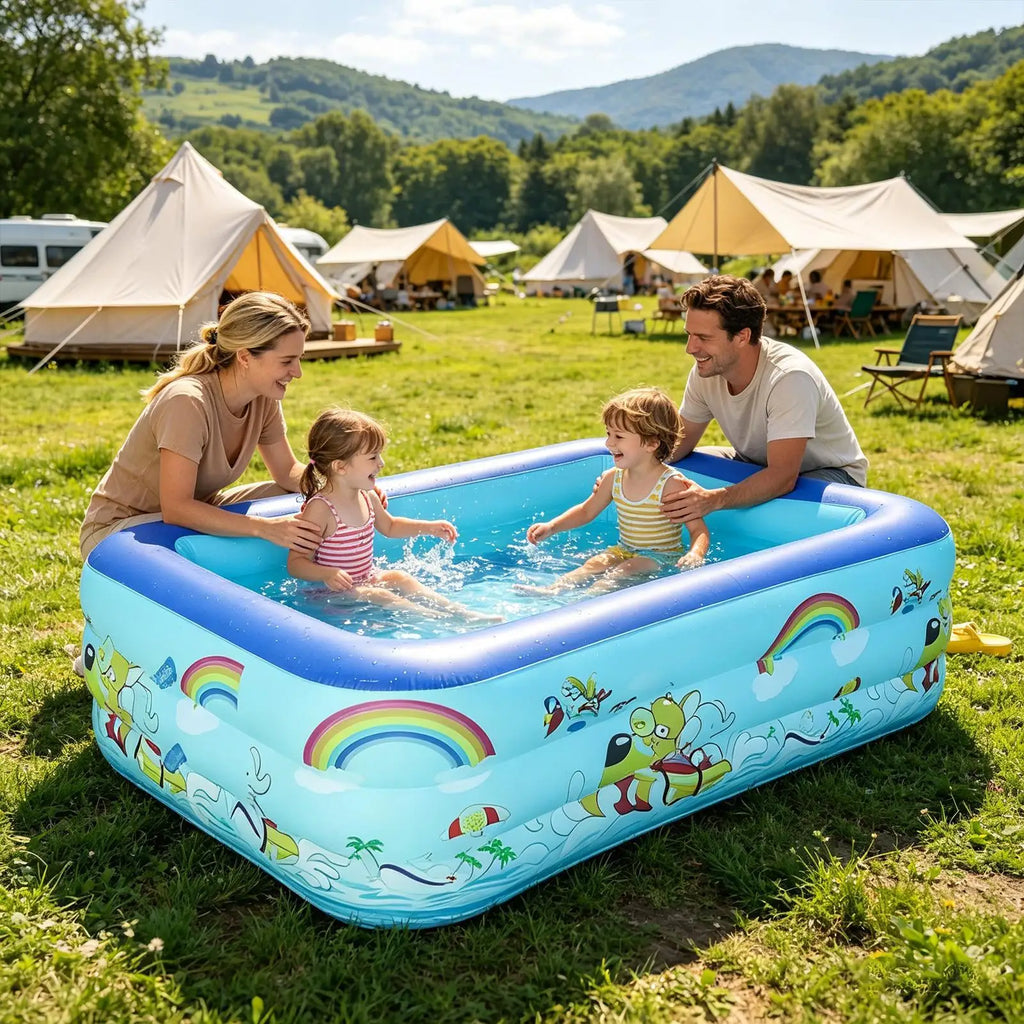 Rectangle Inflatable Kids Pool – Backyard PVC Swim Pool