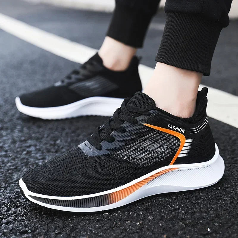 Men's Breathable White Sneakers | Casual Walking Sports Shoes