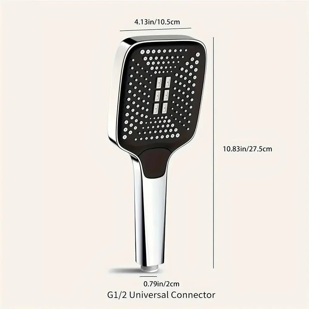 3-Mode High Pressure Handheld Rainfall Shower Head | Gold