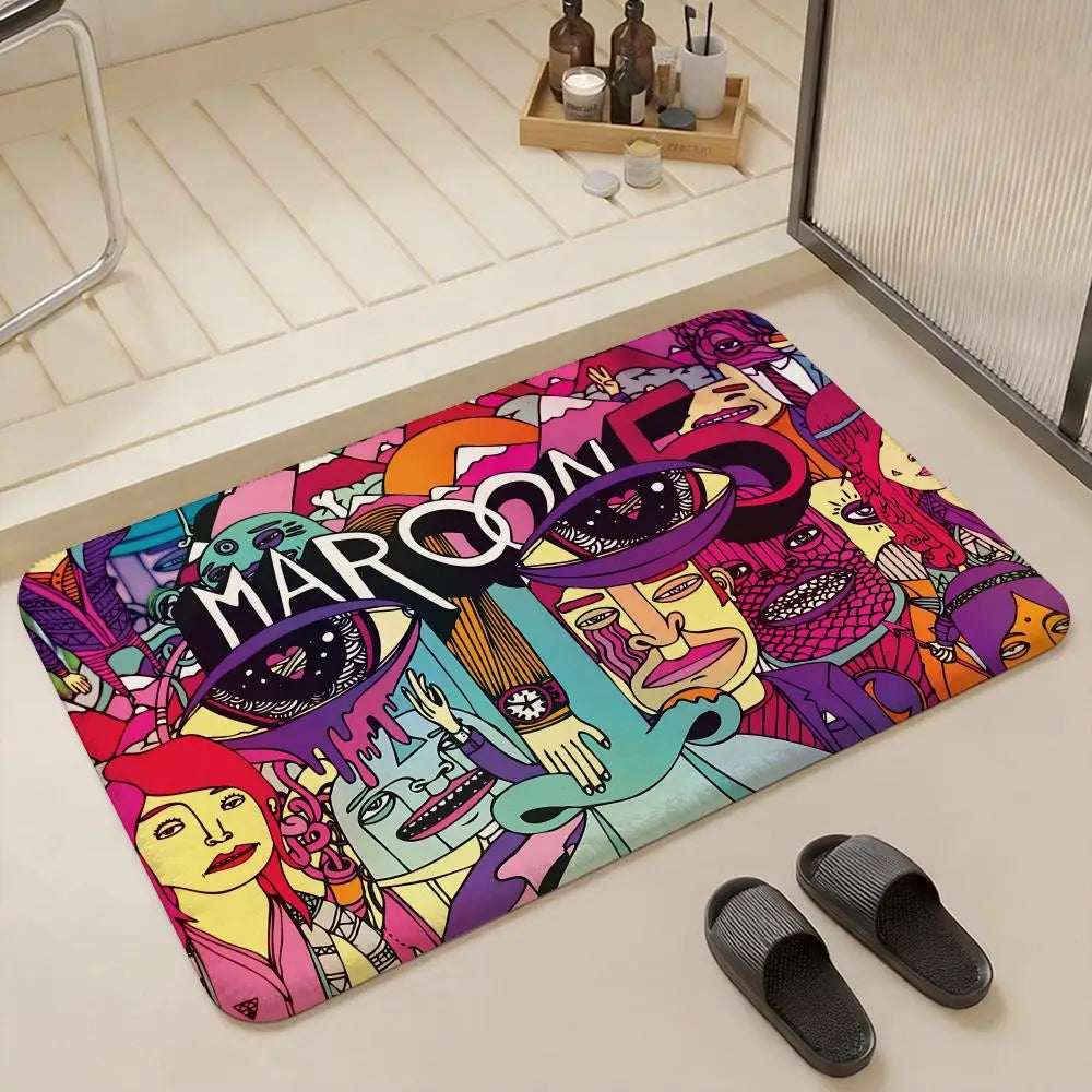 Maroon 5 Flannel Floor Mat – Non-Slip Soft Plush Indoor Rug