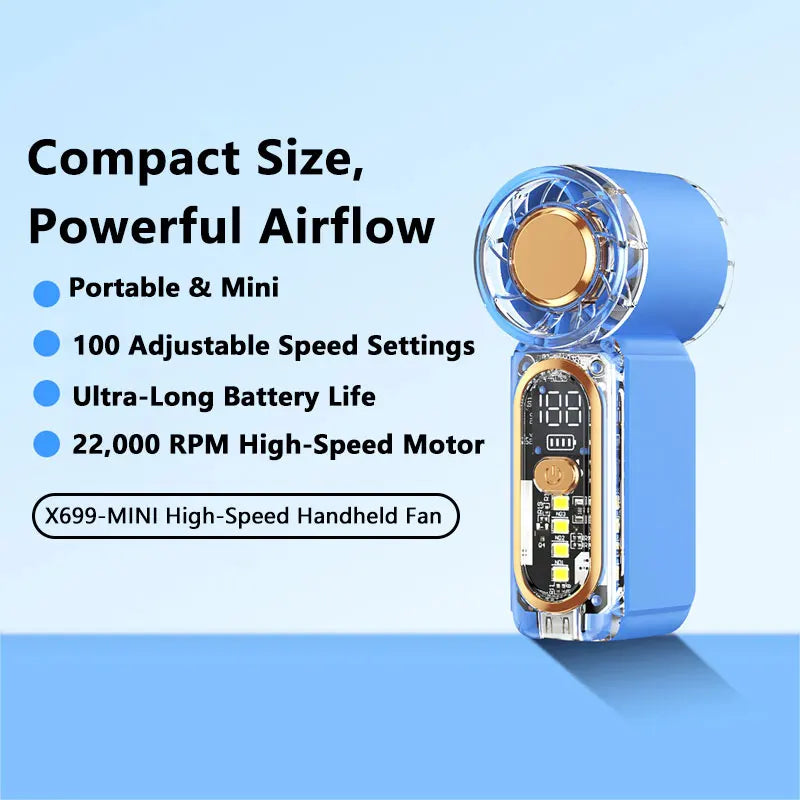 USB Rechargeable Portable Handheld Mini Turbo Fan | High Speed