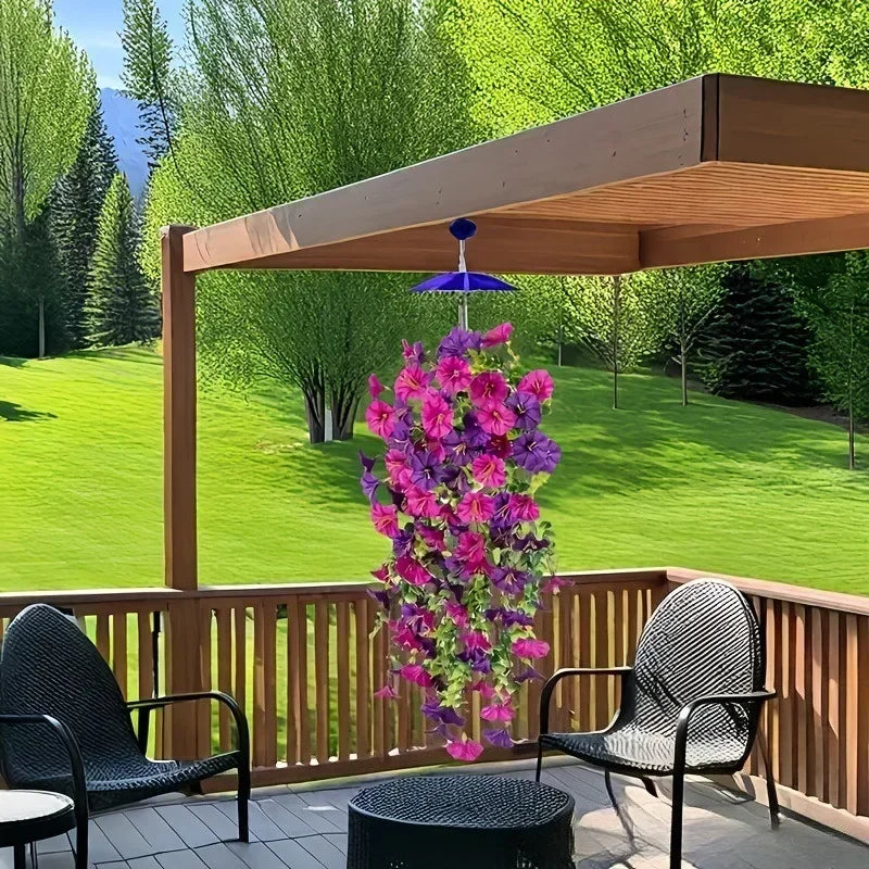 Artificial Morning Glory Hanging Vine | UV Resistant Fake Flowers